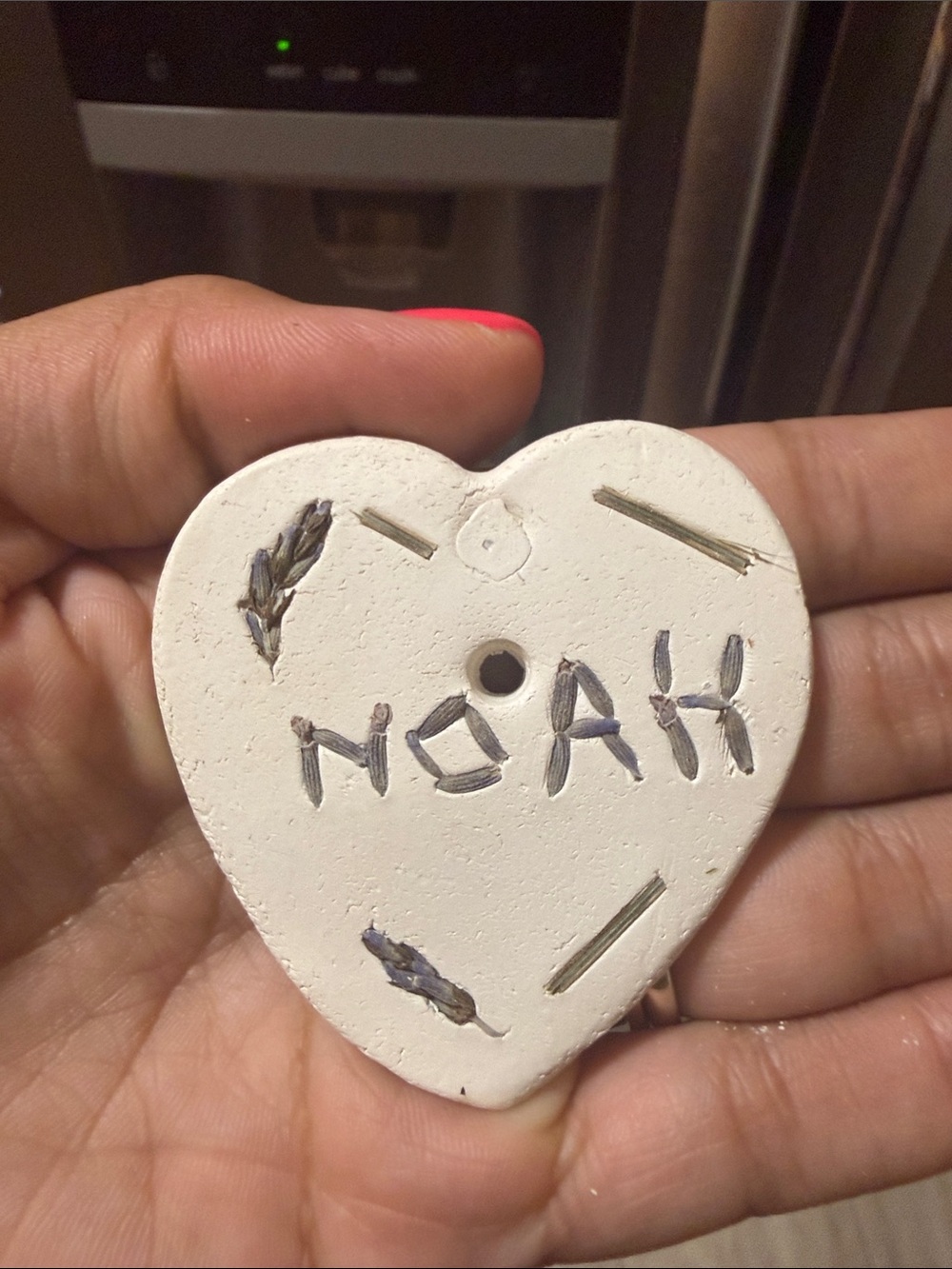 Handmade Heart Clay Ornament with Lavender - NOAH